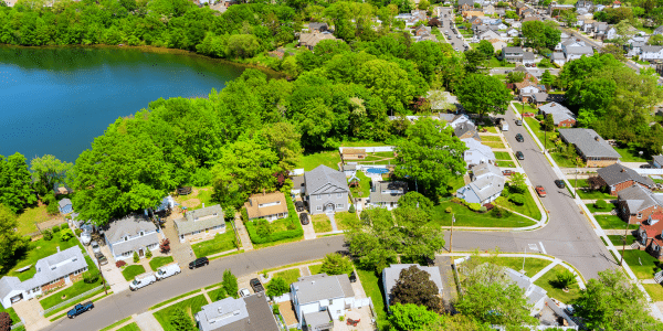 drone view of a community